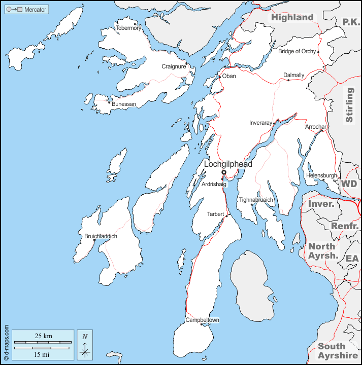 Argyll And Bute D Maps Com Free Map Free Blank Map Free Outline Map 