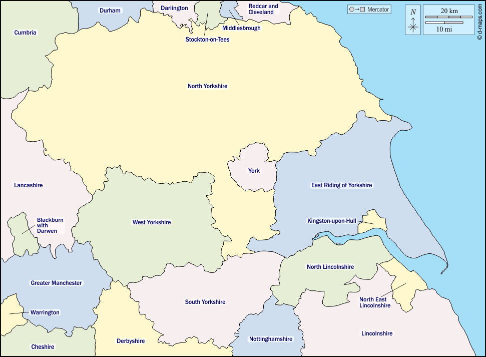 Yorkshire And Humber D Maps Com Free Map Blank YORKSHIRE33.