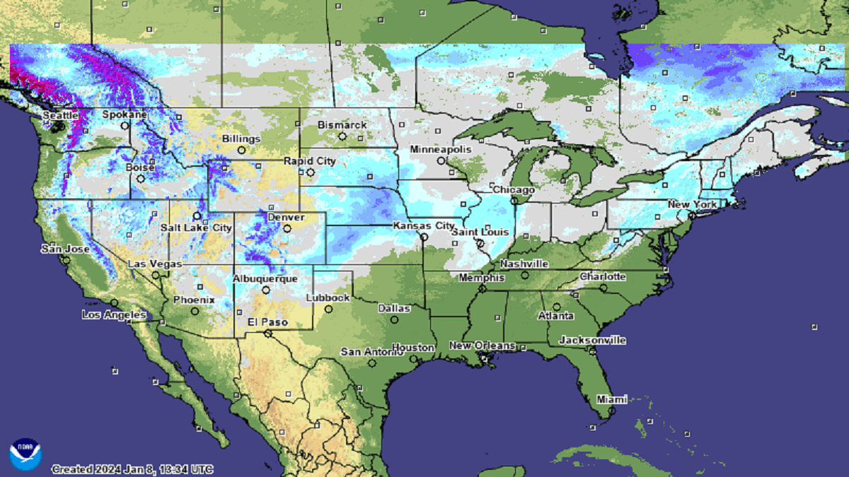 Snow Map Shows Depth Across US As Multiple Winter Storms To Hit Newsweek Nws Snow Depth Map 