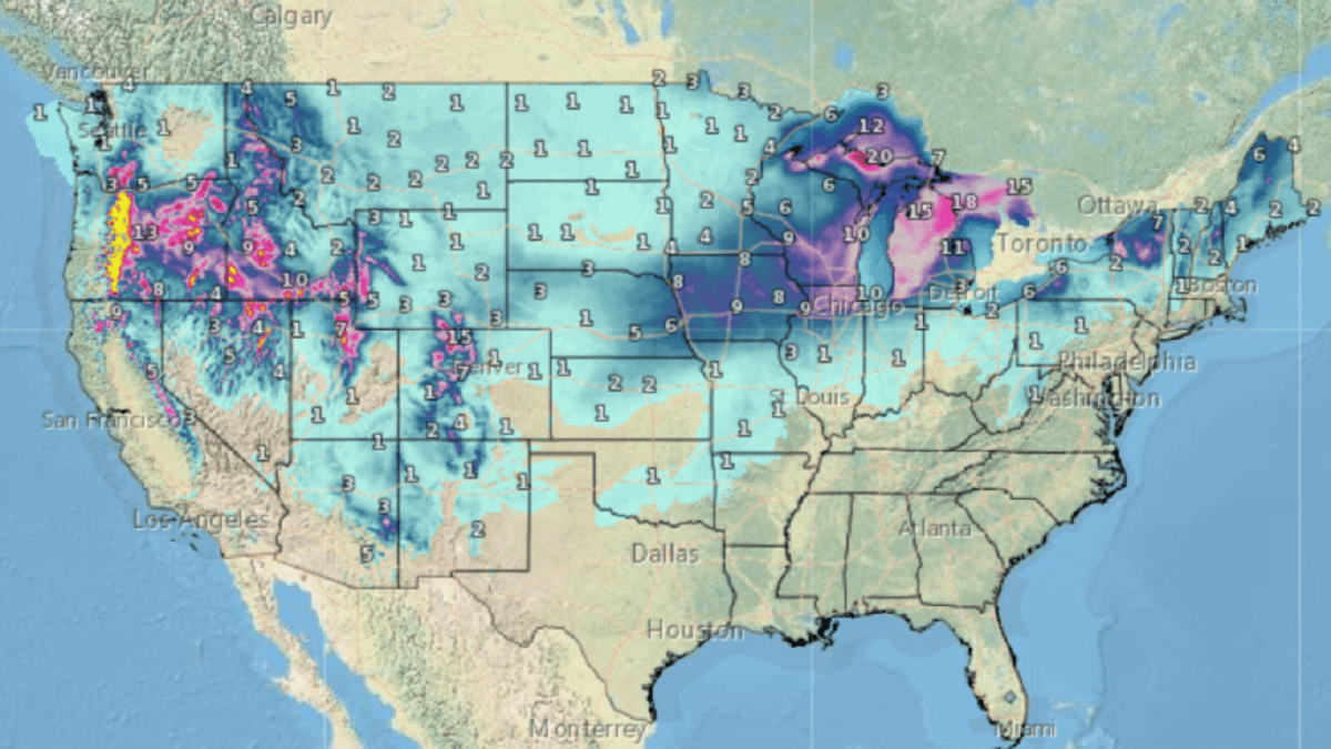 Current Snow Depth Maps It S Pretty Wild To See The Current Snow Depth Snow Depth Map 