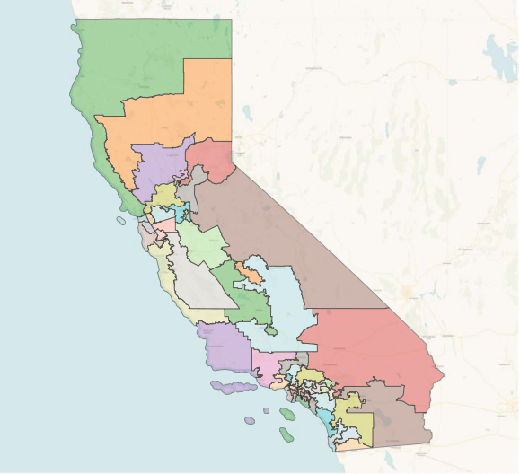 Map Shows Democratic Plan For New California Districts Newsweek Map 