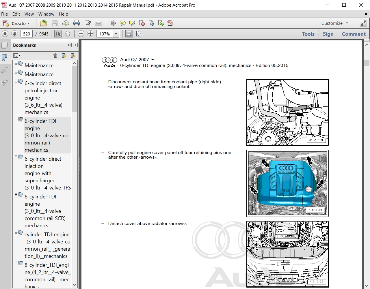 Audi Q7 2007 2008 2009 2010 2011 2012 2013 2014 2015 R