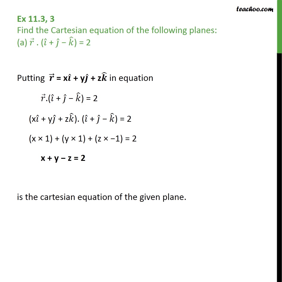 Find Cartesian Equation Of Plane Ex3 B y.