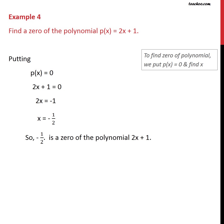Find A Zero Of The Polynomial P X 2x 1 