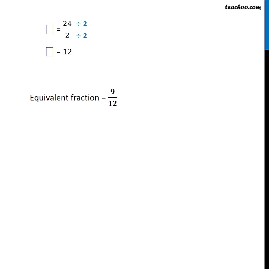 Equivalent Fractions Finding The Missing Number Variable Math Examples There are no new answers.