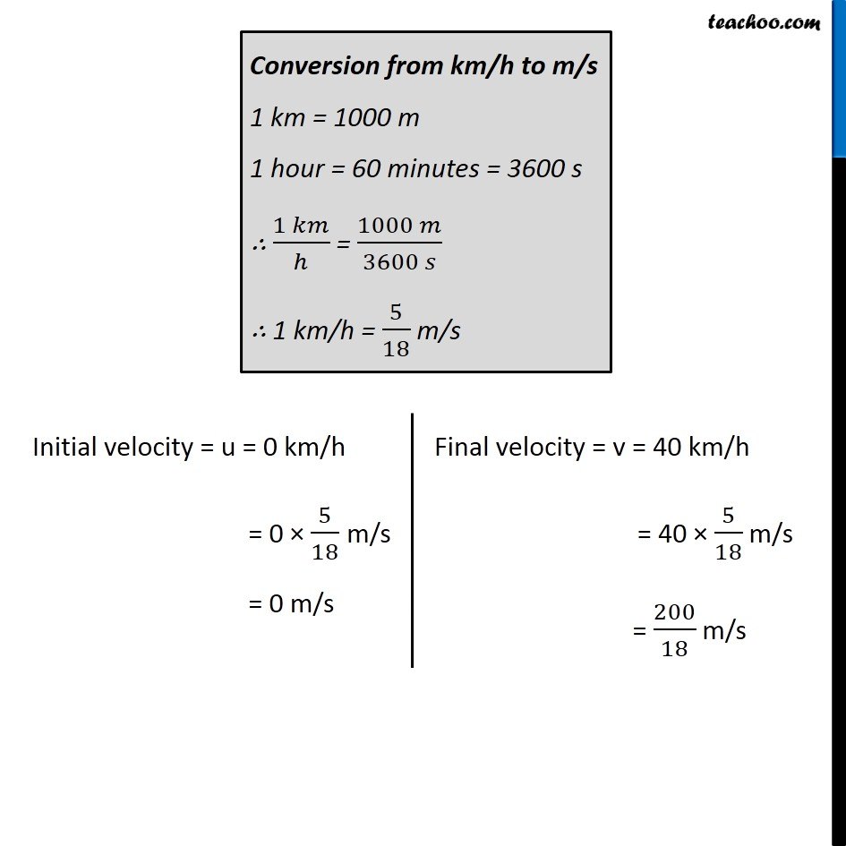 A Train Starting From A Railway Station And Moving With Uniform Acceleration Attains A Speed 40 Km H Find its acceleration in the units of ms2 - Get the answer to this question and access a vast question bank that is tailored for students.