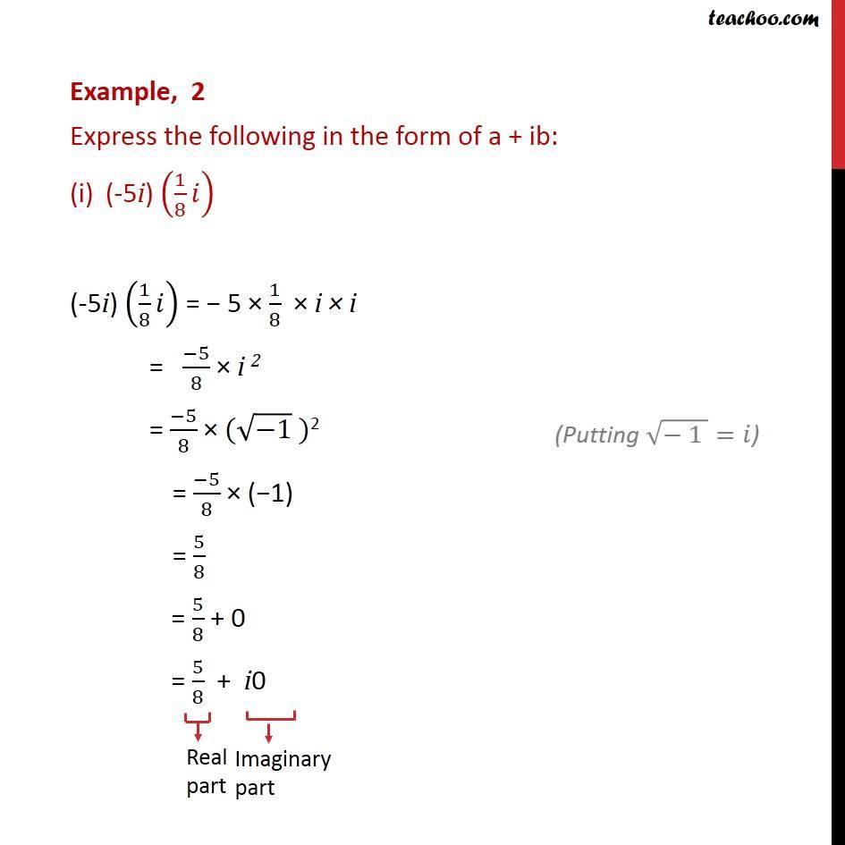 Example 3 Express 5 3i 3 In A Ib Class 11 Ncert This Top Homework Answer is High School level and belongs to the Mathematics subject.