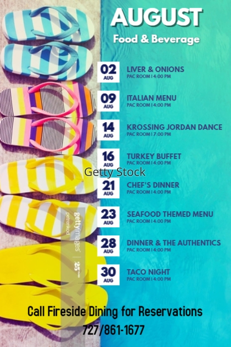 Copy Of Copy Of August Events Schedule Calendar Template Postermywall