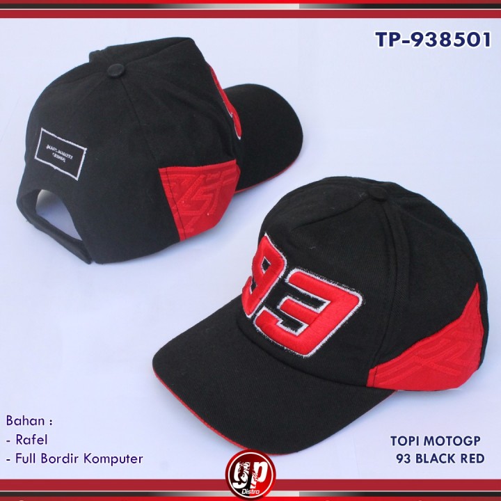 Gp Distro Topi Motogp 93 Black Red