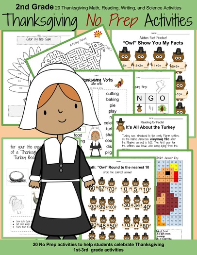 Informational text, and vocabulary acquisition and use. 2nd Grade Thanksgiving Math And Reading Activities Teaching Resources