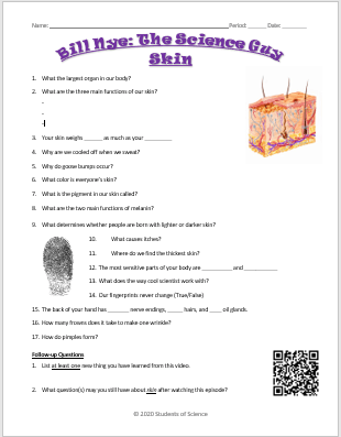 bill nye the science guy skin movie guide teaching resources