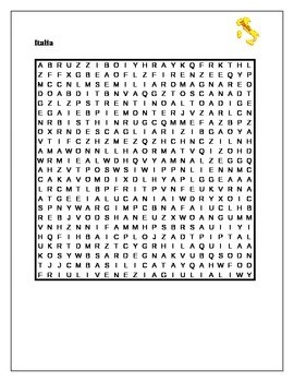 Italia (italy) wordsearch