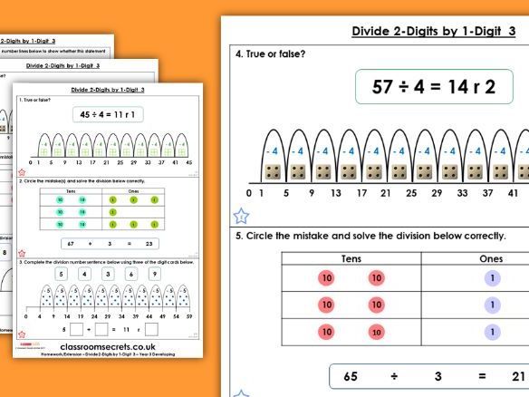 year 3 divide 2 digits by 1 digit 3 spring block 1 maths