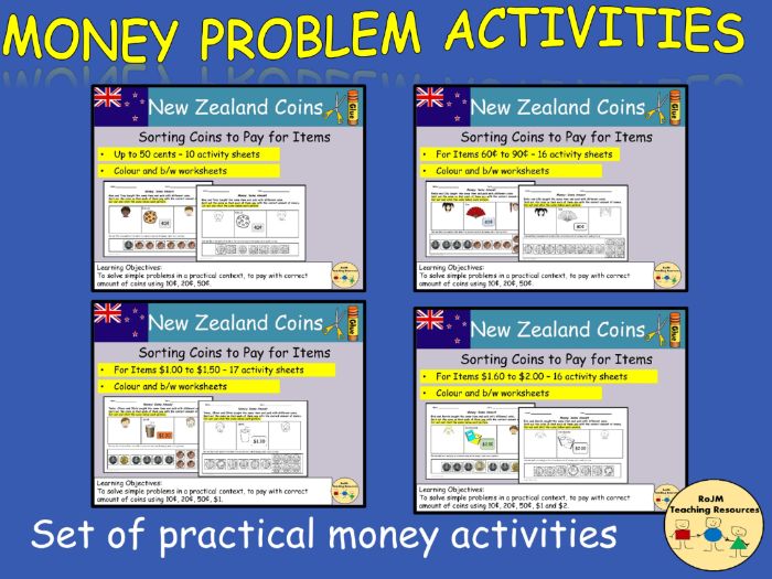 new zealand money adding money giving change worksheets task cards bundle teaching resources