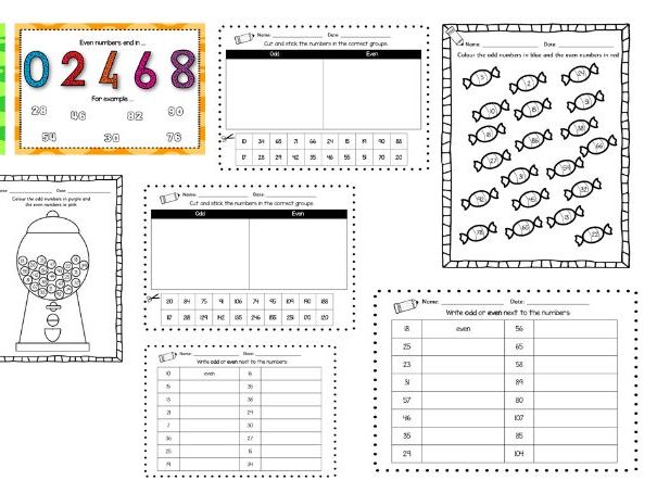 year 1 year 2 odd and even number posters and worksheets ks1 maths