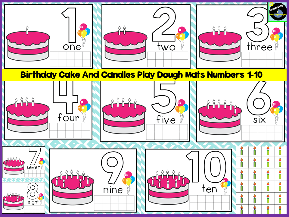 birthday cake and candles play dough mats numbers 1 20 teaching resources