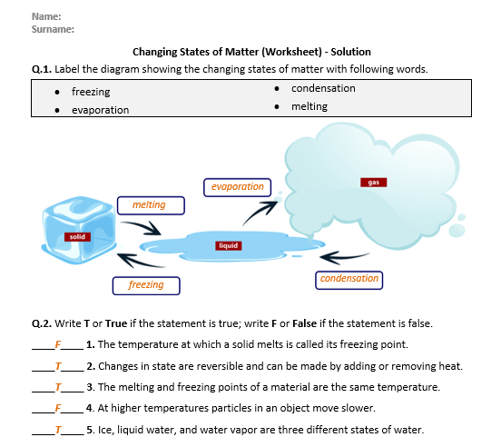 changing states of matter worksheet printable and distance learning teaching resources