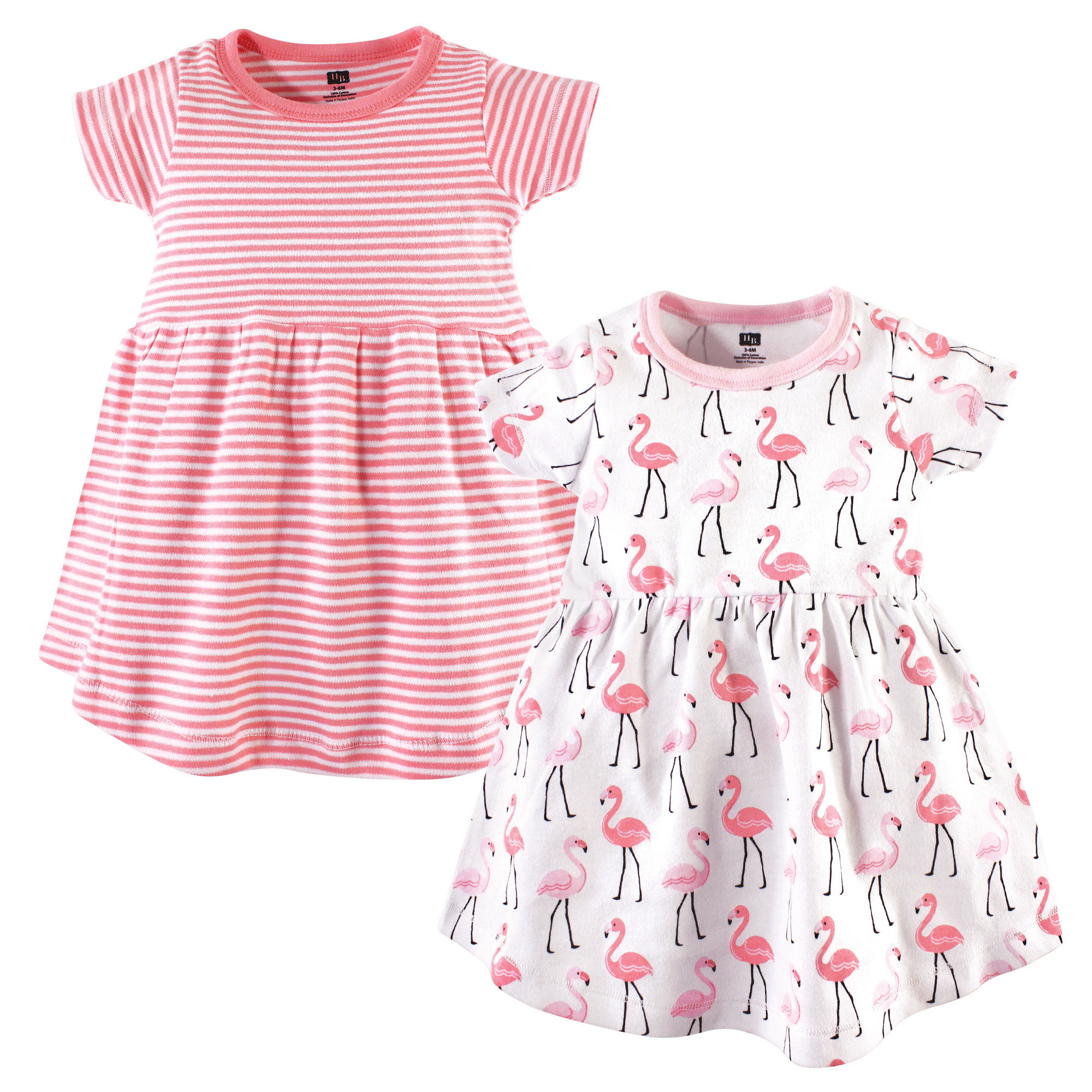 Hudson Baby Cotton Dress Flamingos 2 Pack Affordable Infant Clothing