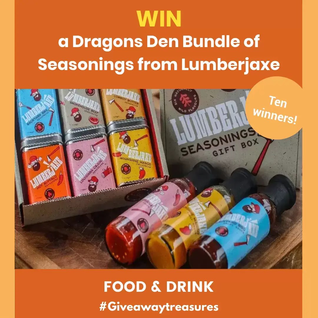 Win a Dragons Den Bundle of Seasonings from Lumberjaxe