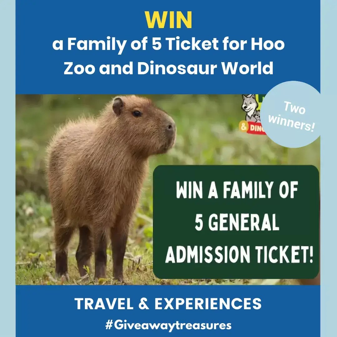 Win a Family of 5 Ticket for Hoo Zoo and Dinosaur World