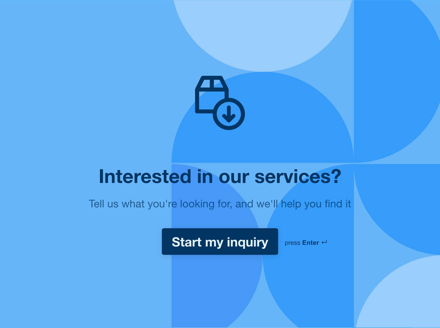 Customer Inquiry Form Typeform Template - Professional Ocean Picture - High Resolution