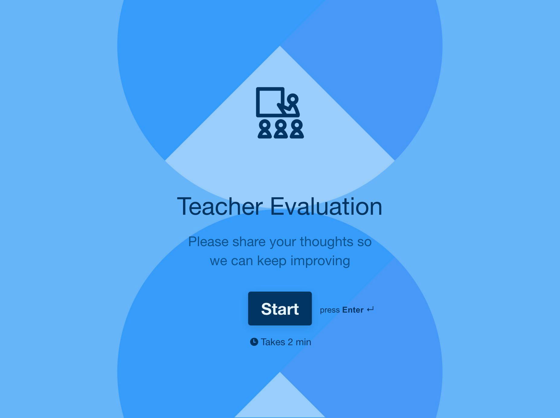 Course Evaluation Survey Typeform Template - Elegant Ocean Pattern - Desktop
