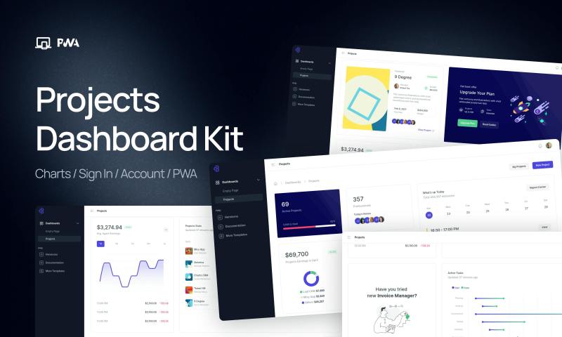 Delivery Dashboard Starter Template Bubble - Dark Arts - Elegant 8K Collection