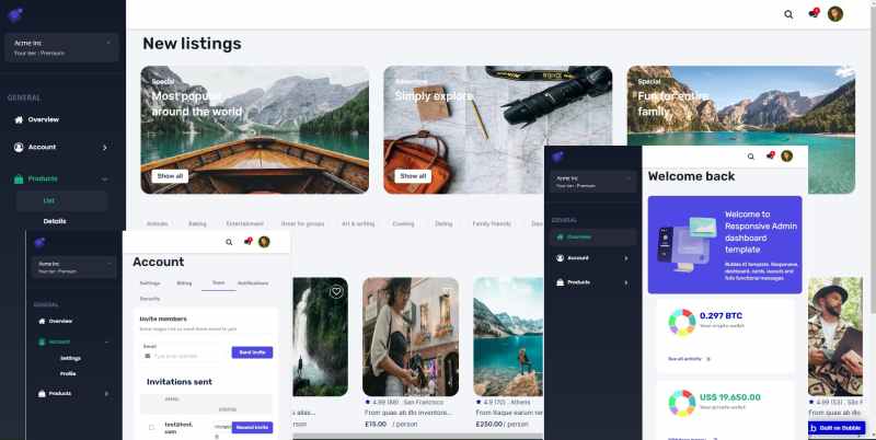 Responsive Directory Template Bubble - High Resolution City Images for Desktop