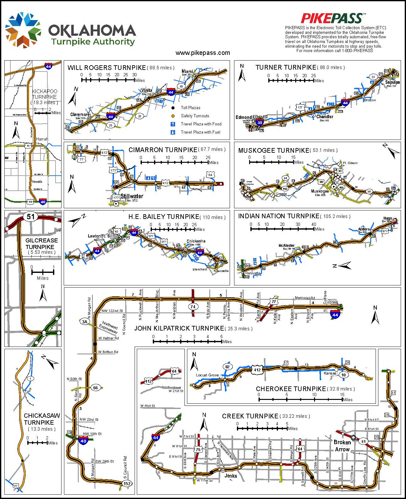 Interactive Map Of Oklahoma Casinos Travelok Com S Statemap Inset Turnpikes Updated 11292022.