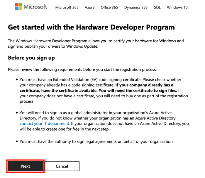 Join the microsoft 365 developer program to get your own e5 tenant with 1 admin . Register With Windows Hardware Developer Program Ssl Com