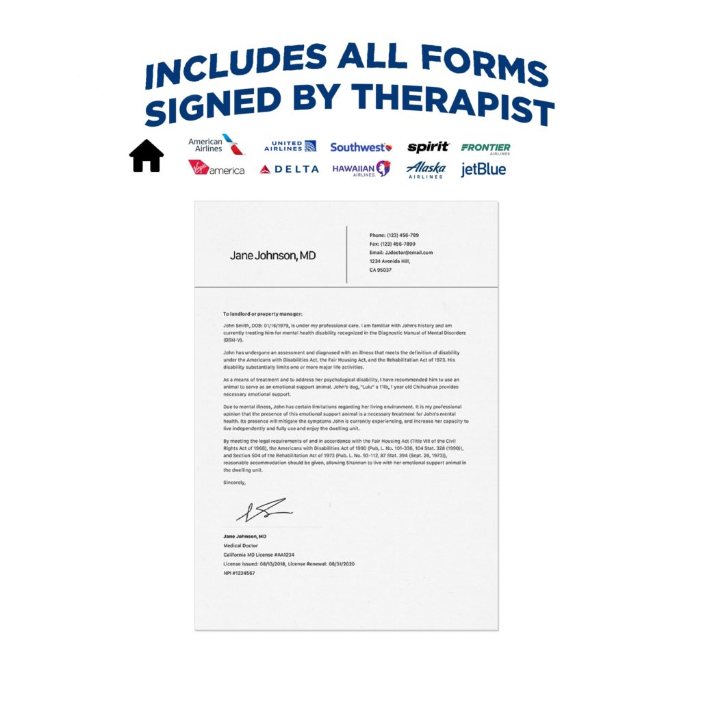 signed esa letter us dog registry