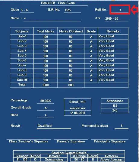 The rank function is categorized as an excel statistical function. Download School Report Card And Mark Sheet Excel Template Exceldatapro