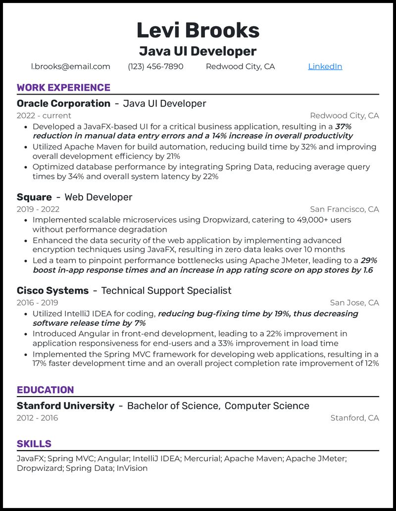 Java Developer Resume Expert Tips And Samples Unstop - Professional Abstract Design - Desktop