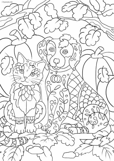 cats and dogs cat and dog printable adult coloring