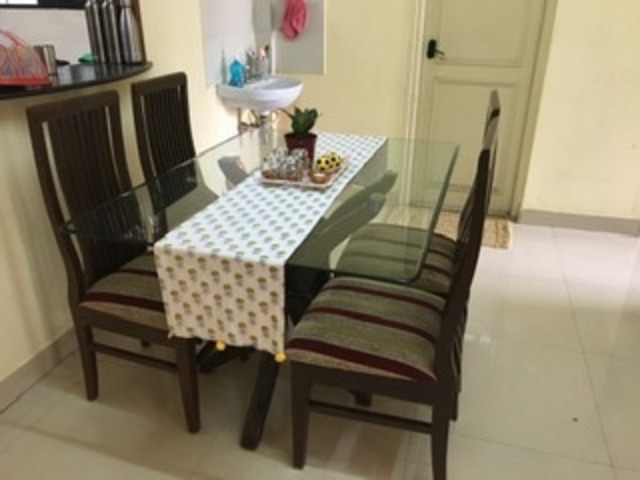 Glass Top 4 Seater Dining Table Of Teak Wood Bangalore Buy Sell Used Products Online India Secondhandbazaar In