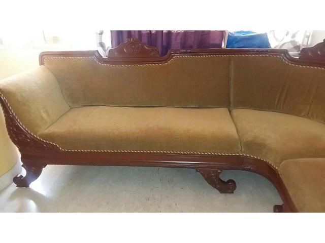L Shaped Wooden Sofa With Intricate Carvings Mumbai Buy Sell Used Products Online India Secondhandbazaar In