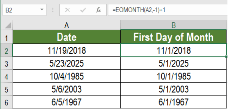 All of the below formulas return the day of the week . Excel Formula How To Get First Day Of Month
