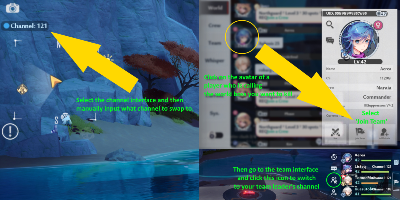 Tower of Fantasy How to change channels PC Invasion