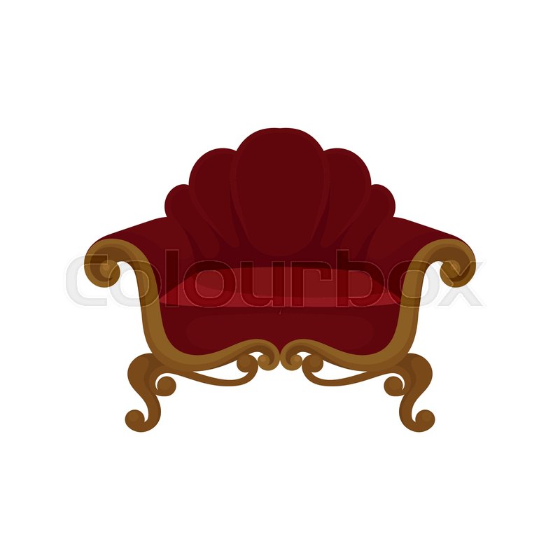 Antique Wooden Armchair With Velvet Stock Vector Colourbox
