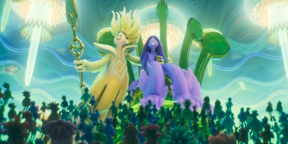 (from left) Grandmamah (Jane Fonda) and Ruby Gillman (Lana Condor) in DreamWorks Animation’s 'Ruby Gillman, Teenage Kraken,' directed by Kirk DeMicco.
