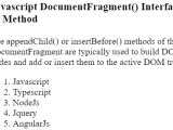 Javascript Documentfragment Tpoint Tech