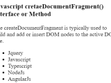 Javascript Documentfragment Tpoint Tech