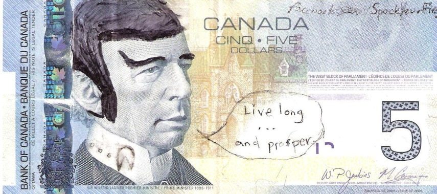 Spocking Canadian Money 