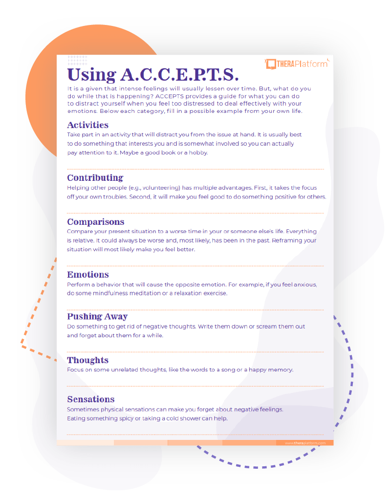 However, mental health experts are now finding that dbt skills training can be used in outpatient psychiatric care to address symptoms of depression as well as many other mental. Accepts Dbt Worksheet
