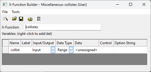 Help Online X Function X Function Rangelistbox Example