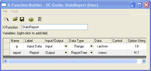 Help Online X Function X Function Reporttree Example