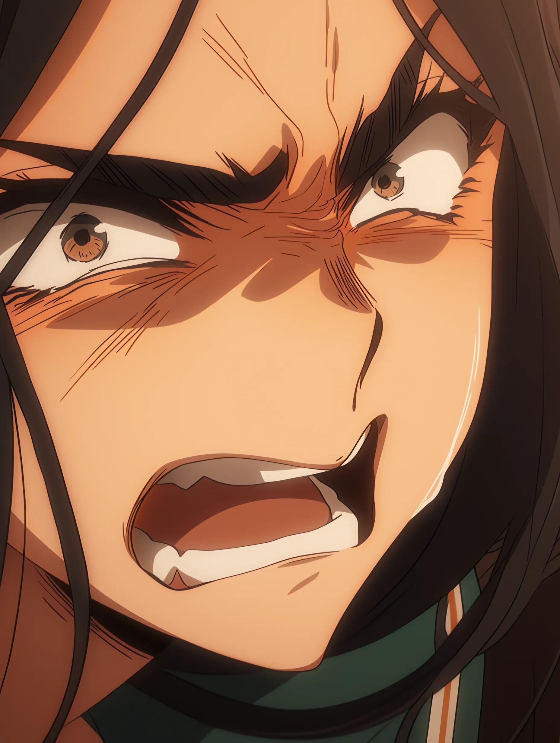 怒った顔で放つ鋭い叫び｜イラスト・フリー素材なら「シンテリ」