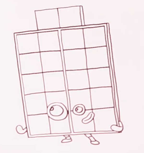 how to draw numberblocks block 22