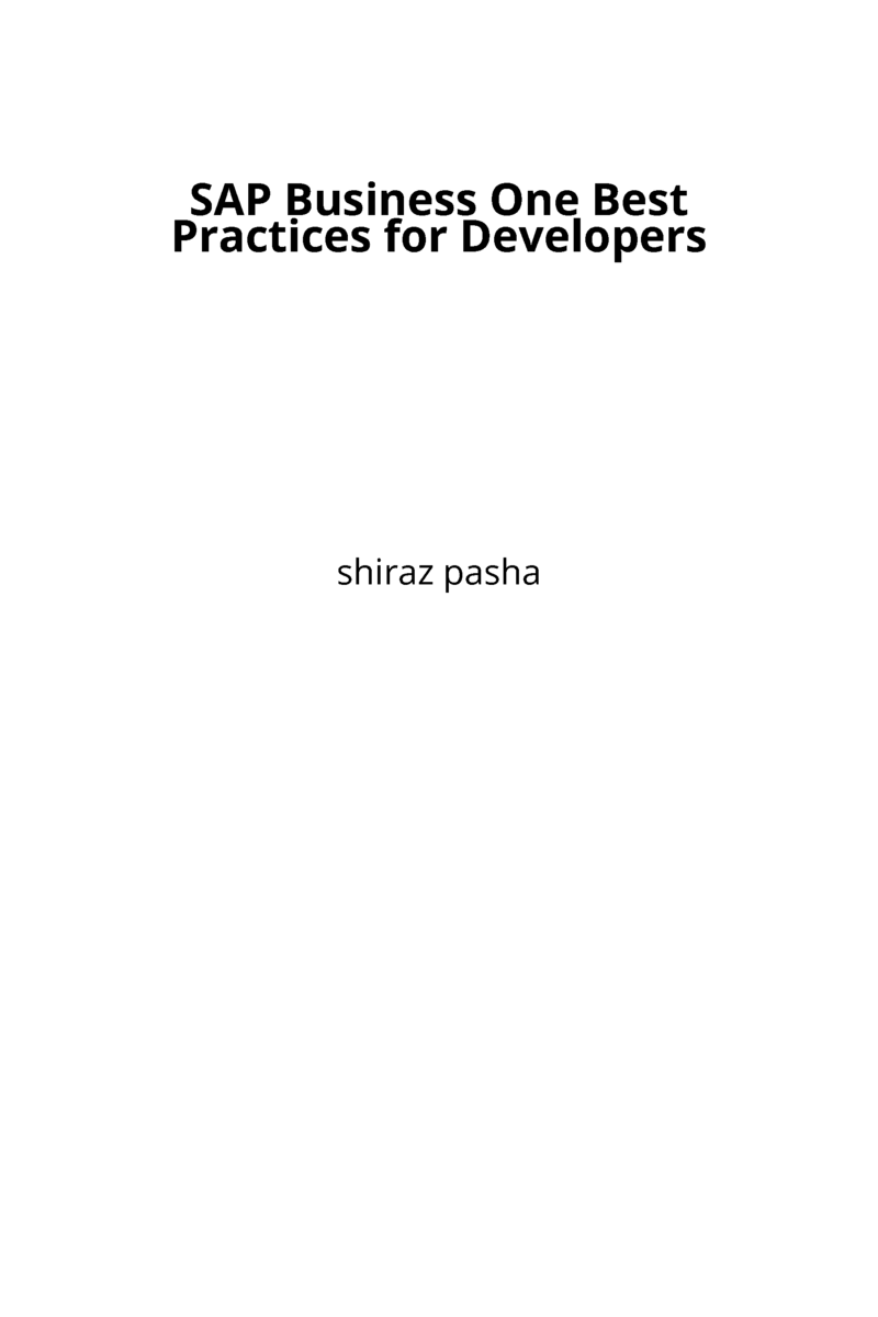 Sap Business One Best By Shiraz Pasha Pdf Ipad Kindle
