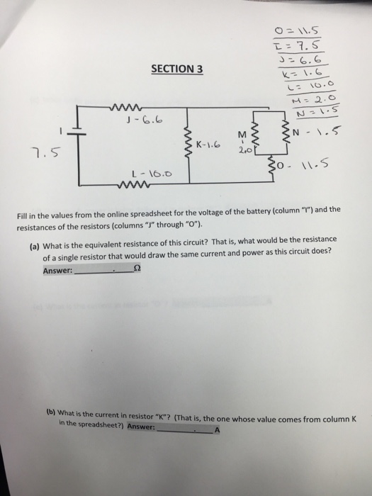 Solved Section 3 1 16 D Fillin The Values From The Online
